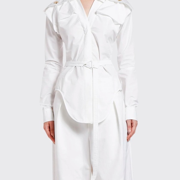 Bottega Veneta Tops - NEW BOTTEGA VENETA Belted cotton-poplin shirt sz 38